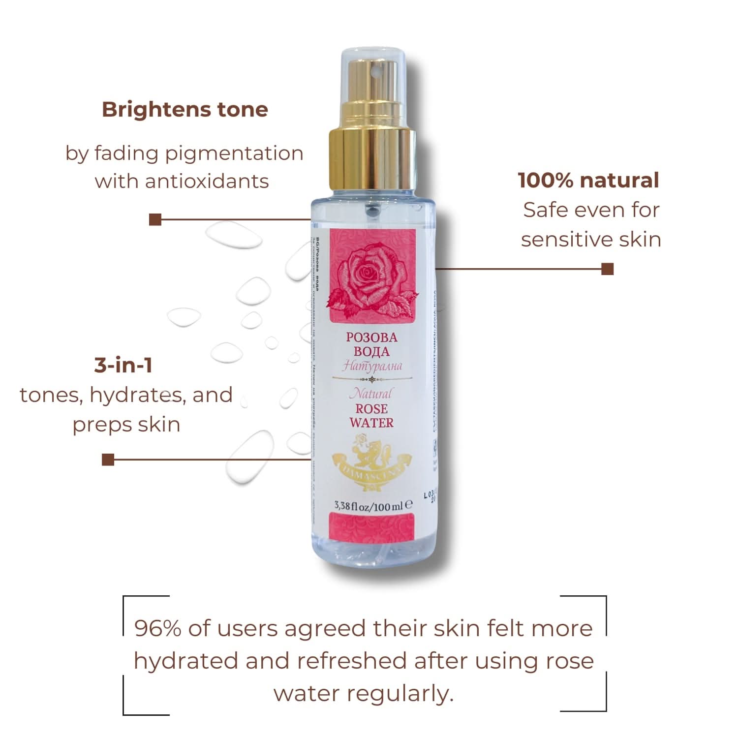 My Store 100ml Natural Rose Water - Spray
