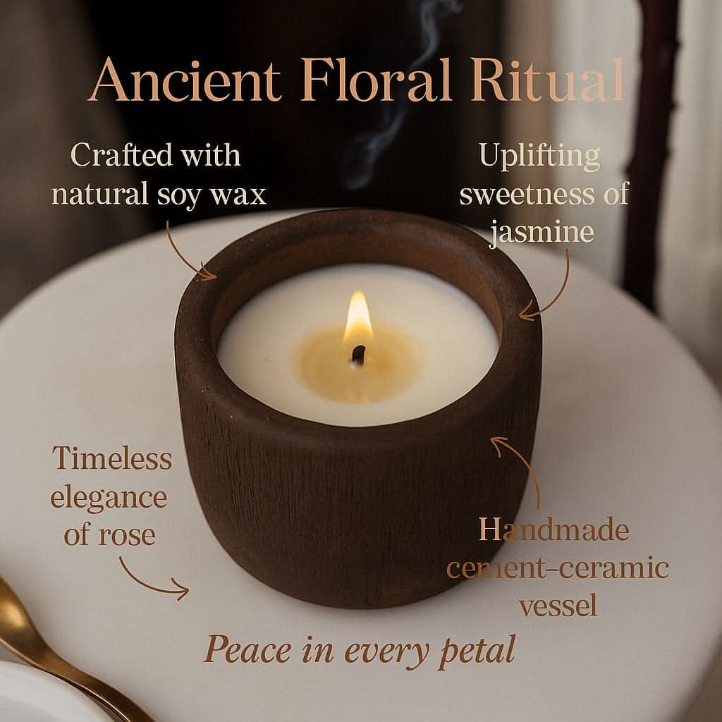 Elarose The Ancient Scent Candle — A Ritual of Jasmine & Rose
