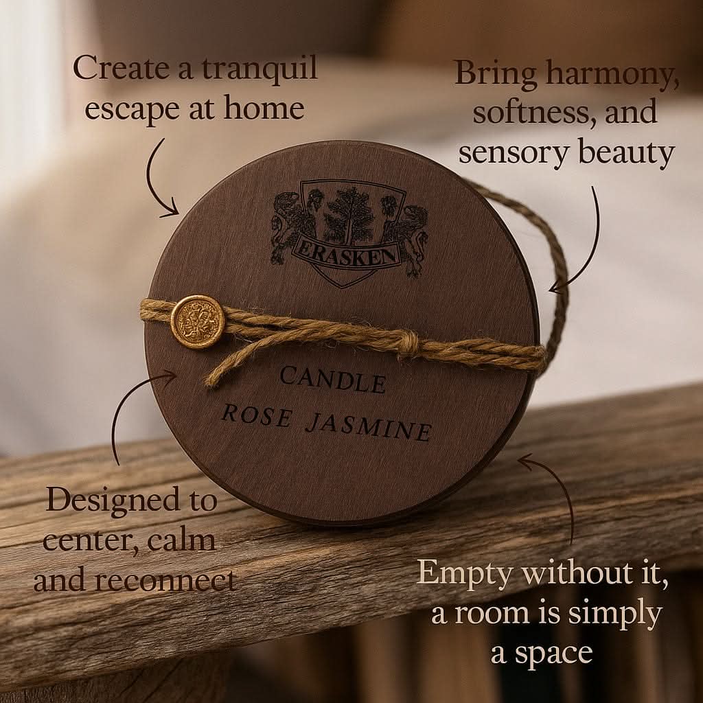 Elarose The Ancient Scent Candle — A Ritual of Jasmine & Rose